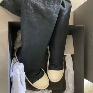 Sz36.5- Brand new Mainline Leather Rick Owens stocking over-knee ramones